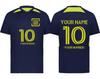 Custom Soccer Jersey with Name Number Team Logo Personalized Soccer Shirt for Adult Navy Lime 2X-Large view 1