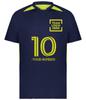 Custom Soccer Jersey with Name Number Team Logo Personalized Soccer Shirt for Adult Navy Lime 2X-Large view 3