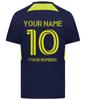 Custom Soccer Jersey with Name Number Team Logo Personalized Soccer Shirt for Adult Navy Lime 2X-Large view 4
