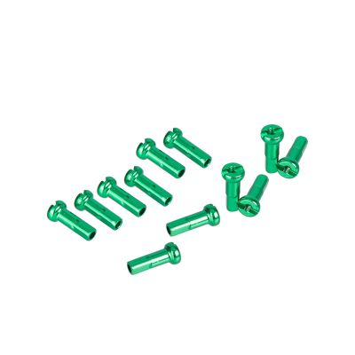 NORAZE 100pcs Bicycle Spoke Nipples 2.0 * 14mm Aluminum Alloy Cycling Wheel Nipples Mountain Bike Hub Spoke Nipples (Color : Green 100pcs, Size : 2.0 * 14mm)