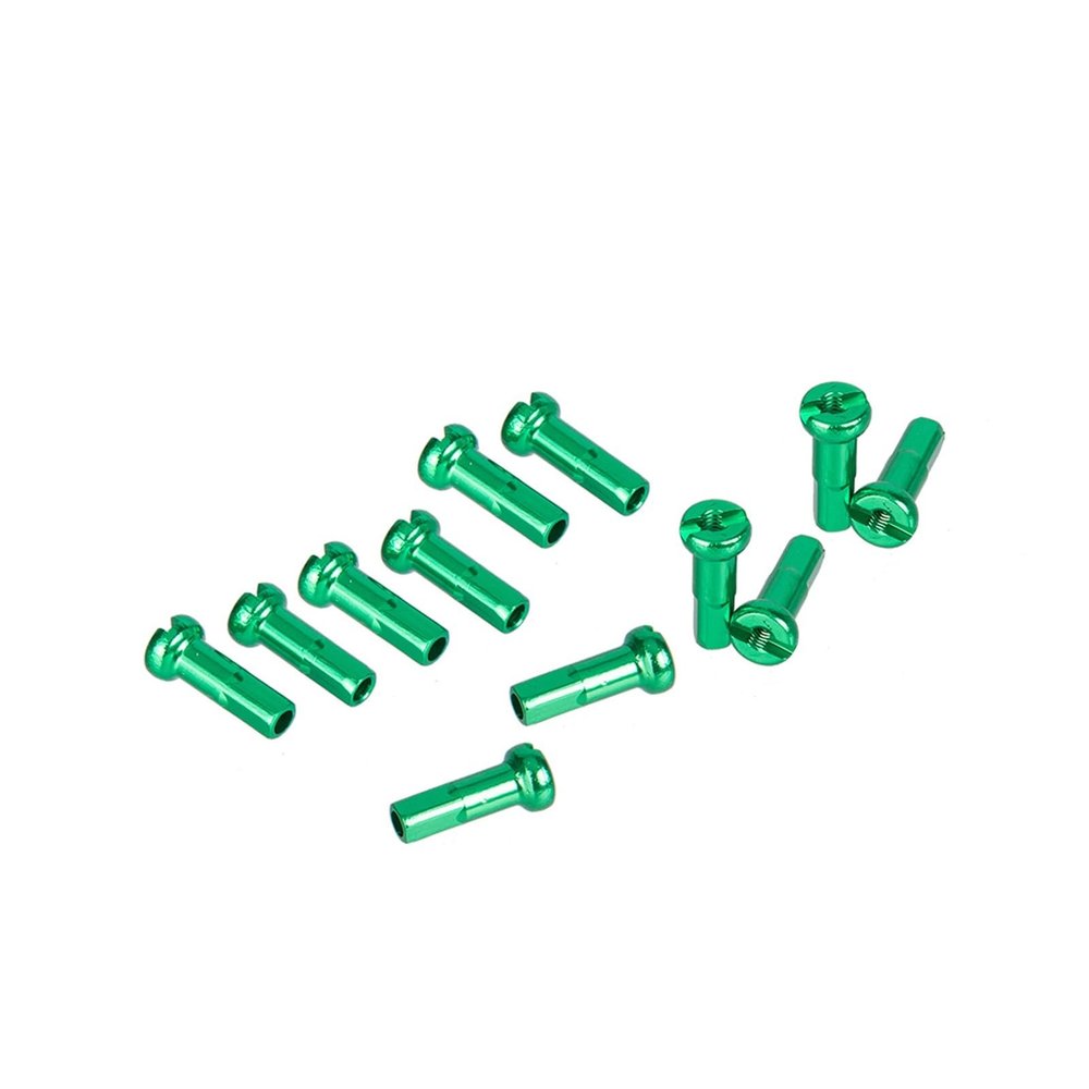 NORAZE 100pcs Bicycle Spoke Nipples 2.0 * 14mm Aluminum Alloy Cycling Wheel Nipples Mountain Bike Hub Spoke Nipples (Color : Green 100pcs, Size : 2.0 * 14mm)