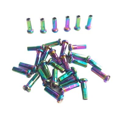 NORAZE Bicycle Round Head Rainbow Nipples Brass 14G 2.0 14mm 30 64 80 100Pcs MTB Or Road Bike Spoke Nipples (Color : Rainbow, Size : 64PCS_14MM)