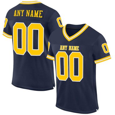 Custom Football Jersey Customized Team Name Number Practice Jerseys Personalized Football Shirt for Men Women Youth Navy,Gold,White