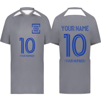 Custom Soccer Jersey with Name Number Team Logo Personalized Soccer Shirt for Adult Graphite X-Large