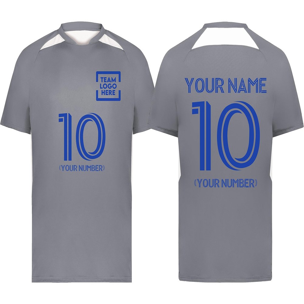 Custom Soccer Jersey with Name Number Team Logo Personalized Soccer Shirt for Adult Graphite X-Large