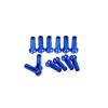 NORAZE 12pcs Bicycle Nipples 14G 2.0 14mm 2.0mm Aluminum Alloy Spokes Black Red Blue Gold Green Purple Nipple (Color : Blue 12pcs, Size : 14mm) view 1