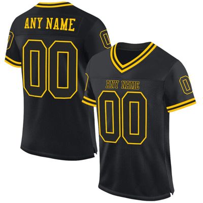 Custom Football Jersey Customized Team Name Number Practice Jerseys Personalized Football Shirt for Men Women Youth Black,Gold