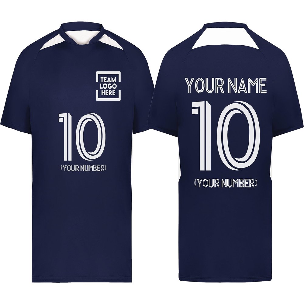 Custom Soccer Jersey with Name Number Team Logo Personalized Soccer Shirt for Adult Navy Small