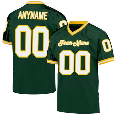 Custom Football Jersey Customized Team Name Number Practice Jerseys Personalized Football Shirt for Men Women Youth Green,White,Gold