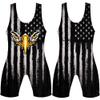 4 Time All American Sublimated Wrestling Singlet  Stitched & Durable Mens Singlet  Singlet for Wrestling, MMA & Powerlifting Wrestling Singlet Youth Boys (Black Eagle, XXL 221-250 lbs.) view 1