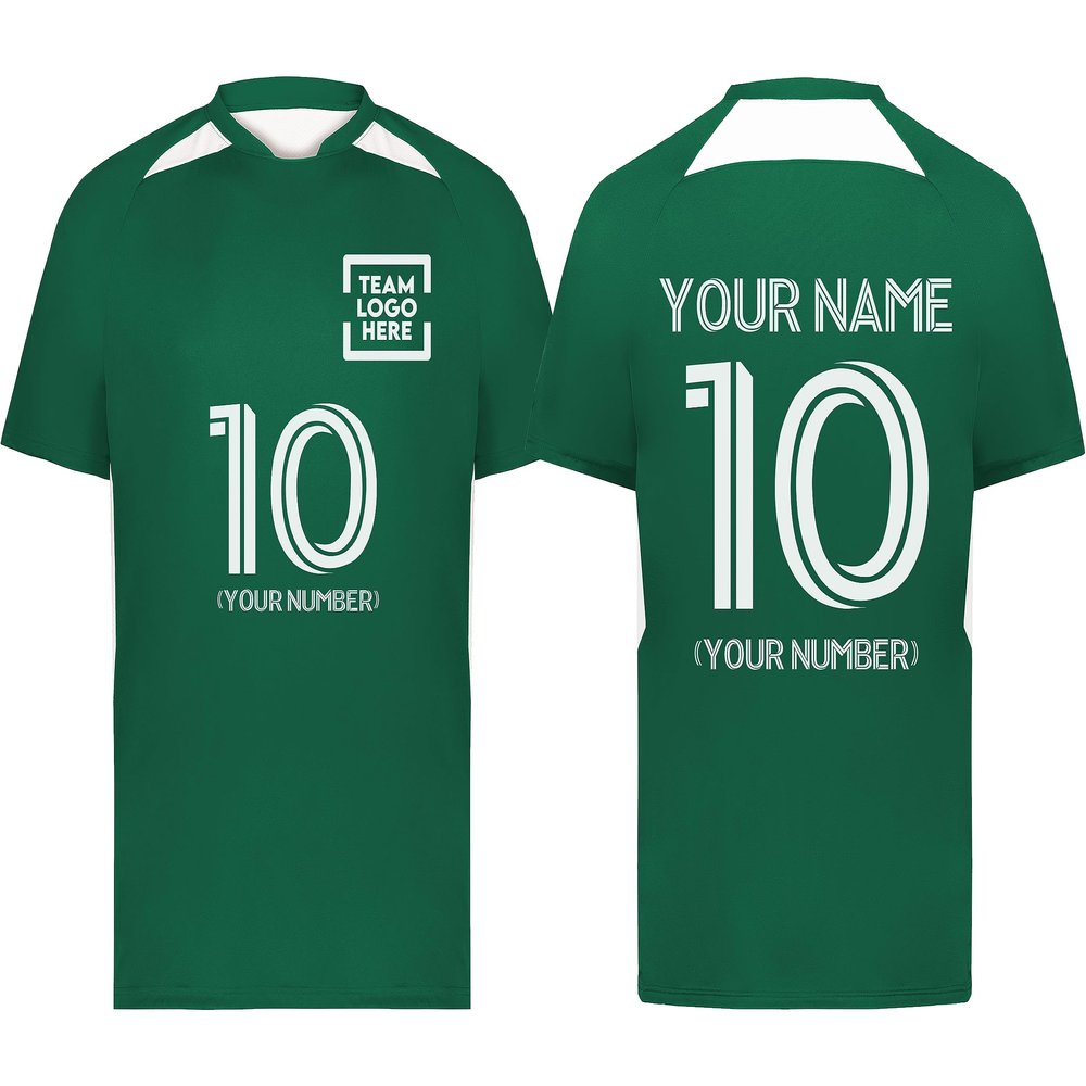 Custom Soccer Jersey with Name Number Team Logo Personalized Soccer Shirt for Adult Dark Green X-Large