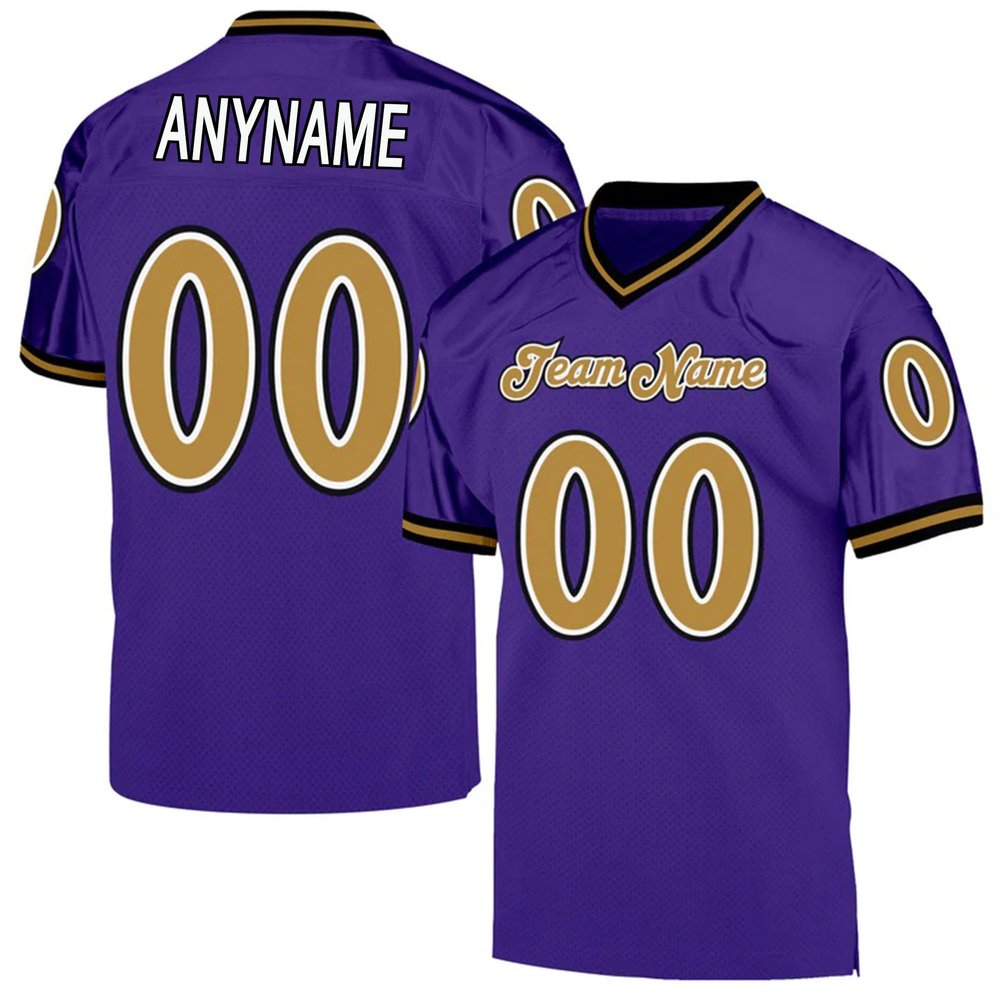 Custom Football Jersey Customized Team Name Number Practice Jerseys Personalized Football Shirt for Men Women Youth Purple,Gold,Black
