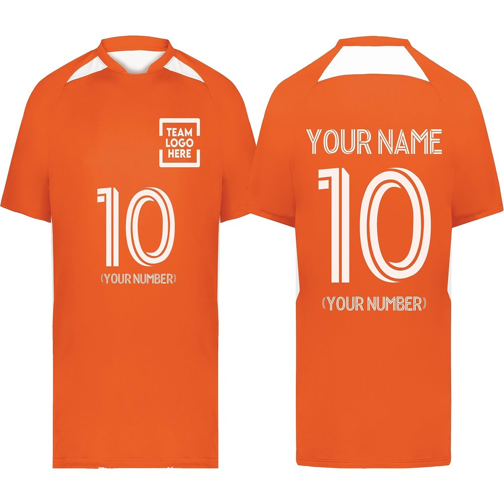 Custom Soccer Jersey with Name Number Team Logo Personalized Soccer Shirt for Adult Orange Medium
