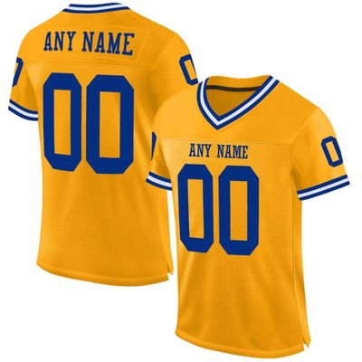 Custom Football Jersey Customized Team Name Number Practice Jerseys Personalized Football Shirt for Men Women Youth Gold,Blue,White