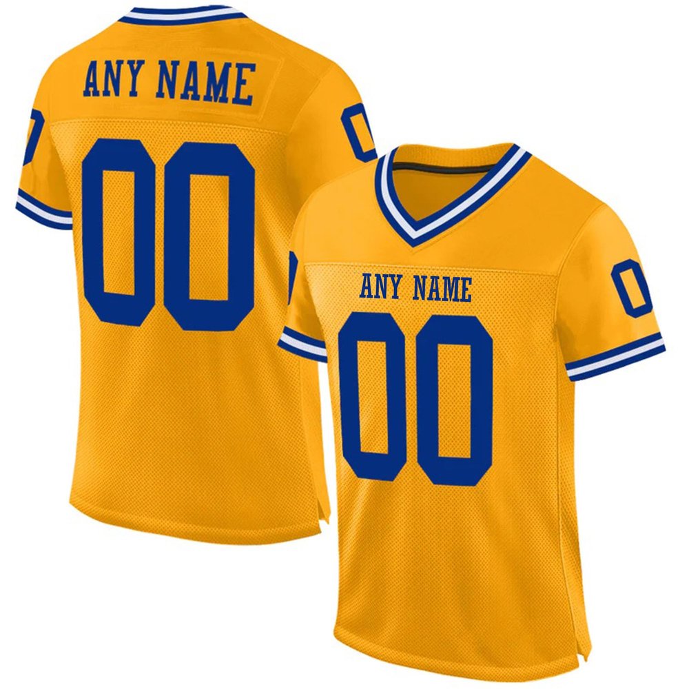 Custom Football Jersey Customized Team Name Number Practice Jerseys Personalized Football Shirt for Men Women Youth Gold,Blue,White