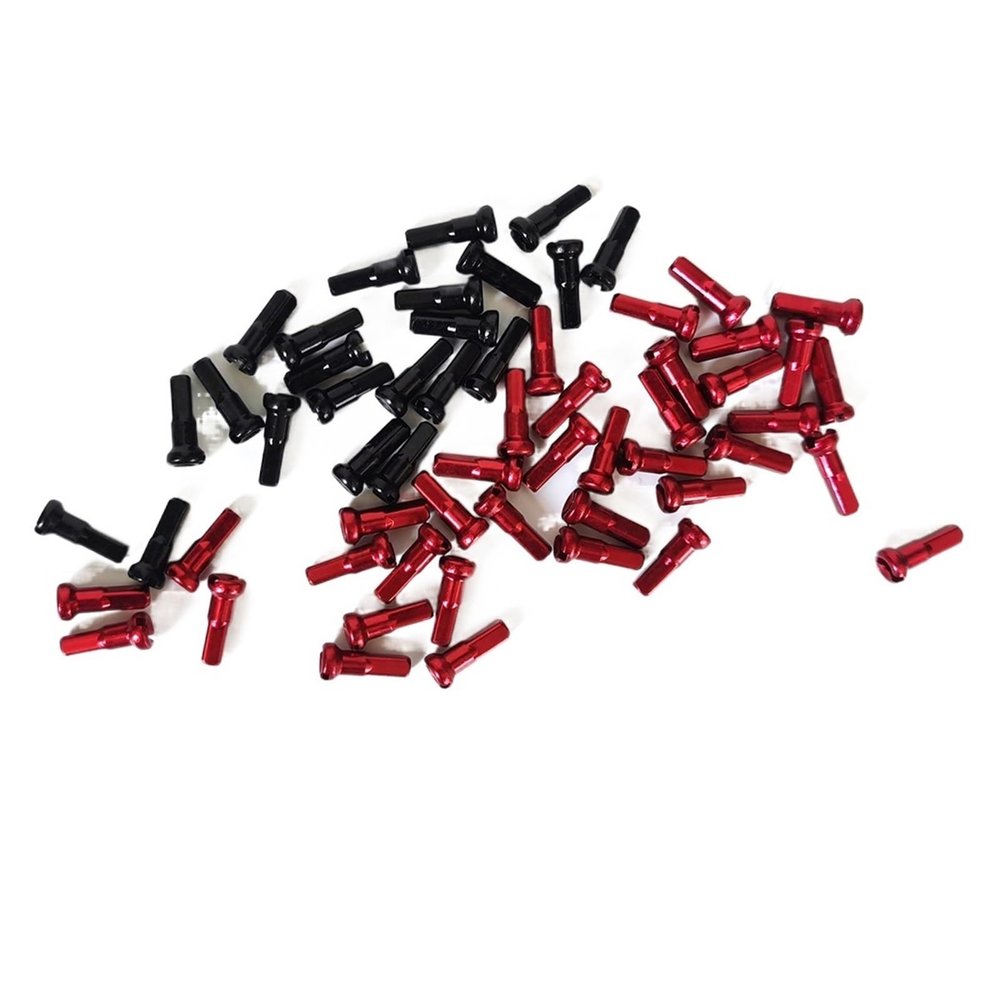NORAZE Aluminum Alloy Nipples 12mm 14mm 16mm Black Red Gauge 14 2.0mm Spoke Road Bike Bicycle Wheels (Size : Black 14mm 56PCS)