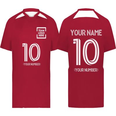 Custom Soccer Jersey with Name Number Team Logo Personalized Soccer Shirts for Youth Scarlet Large