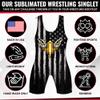 4 Time All American Sublimated Wrestling Singlet  Stitched & Durable Mens Singlet  Singlet for Wrestling, MMA & Powerlifting Wrestling Singlet Youth Boys (Black Eagle, L 156-190 lbs.) view 4