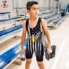 4 Time All American Sublimated Wrestling Singlet  Stitched & Durable Mens Singlet  Singlet for Wrestling, MMA & Powerlifting Wrestling Singlet Youth Boys (Black Eagle, XS 71-90 lbs.) view 3
