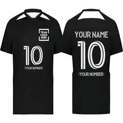 Custom Soccer Jersey with Name Number Team Logo Personalized Soccer Shirts for Youth Black Small