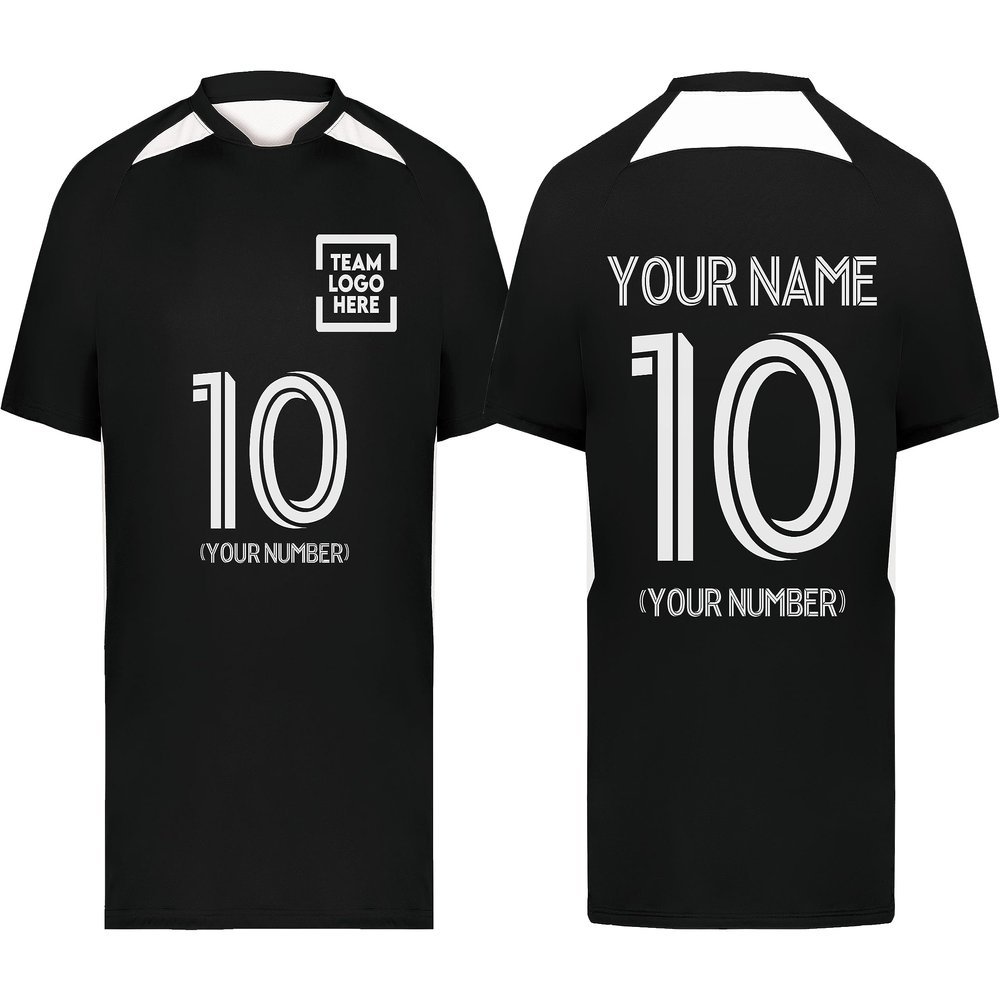 Custom Soccer Jersey with Name Number Team Logo Personalized Soccer Shirts for Youth Black Small