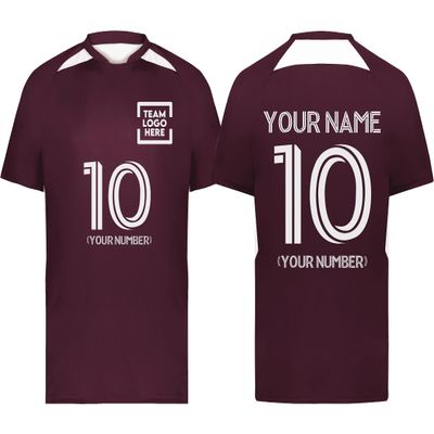Custom Soccer Jersey with Name Number Team Logo Personalized Soccer Shirts for Youth Maroon Small