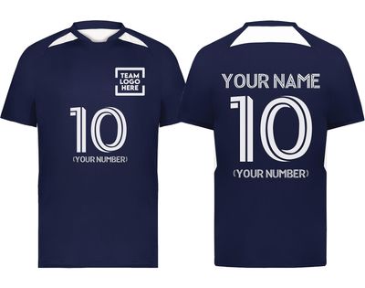 Custom Soccer Jersey with Name Number Team Logo Personalized Soccer Shirts for Youth Navy X-Large