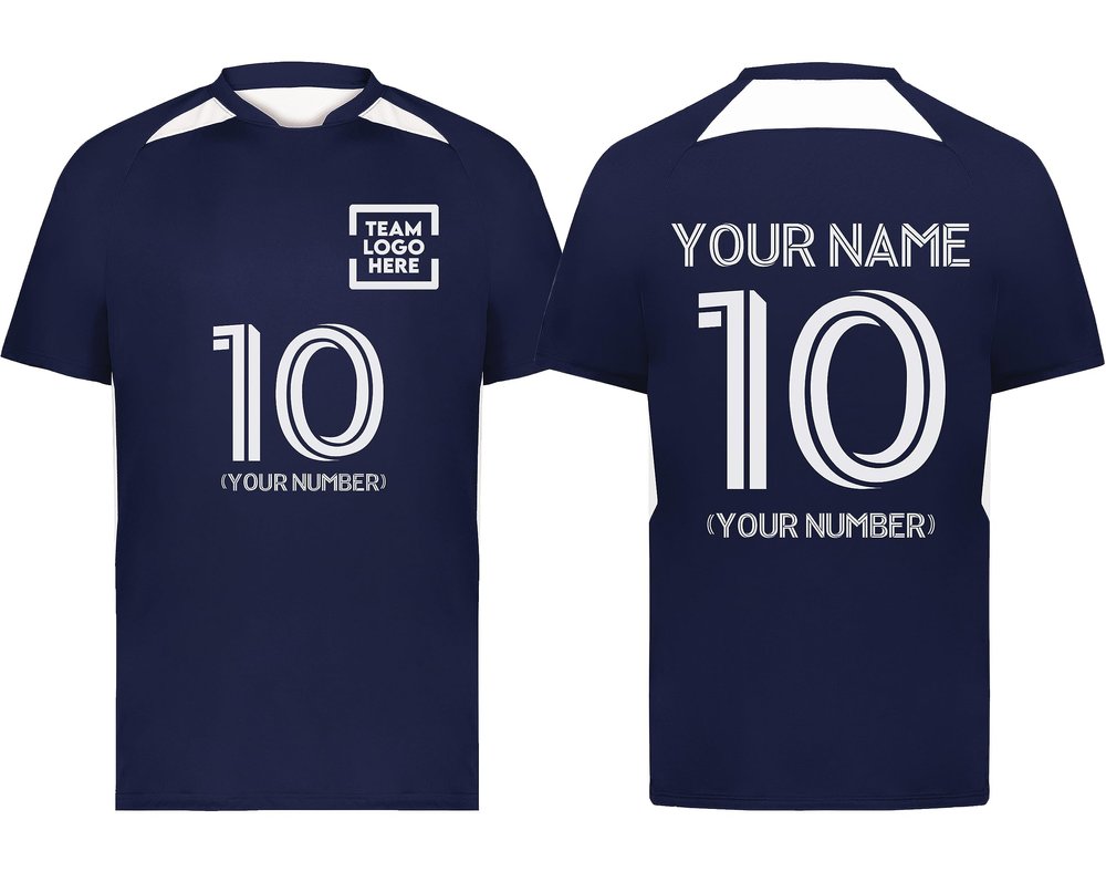 Custom Soccer Jersey with Name Number Team Logo Personalized Soccer Shirts for Youth Navy X-Large