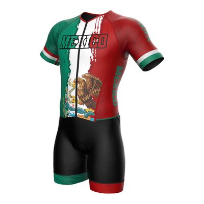 Sparx Mens Elite Aerosuit Triathlon Suit Mens Short Sleeve Tri Suit Skinsuit (Mexico, 3XL)