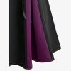 Womens Gothic Long Skirts Pleated Patchwork Dresses Medieval Lace Up Midi Pleated Skirts Victorian Steampunk Skirts Purple view 4