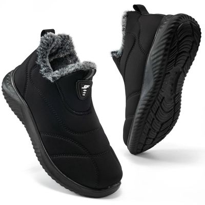 FUDYNMALC Womens Snow Boots Winter Shoes: Warm Fur Lined Slip On Ankle Booties Lightweight All-Day Comfort Outdoor Footwear for Walking