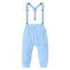IMEKIS Winter Onederland 1st Birthday Boy Outfit: Cake Smash Suspenders Pants Long Sleeve Bowtie Romper Snowflake One Year Crown Hat Toddler Christmas 1st Birthday Photoshoot Party Blue 1T view 4