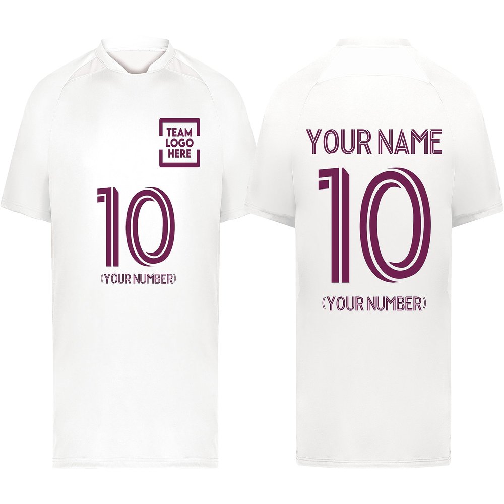 Custom Soccer Jersey with Name Number Team Logo Personalized Soccer Shirts for Youth White Medium