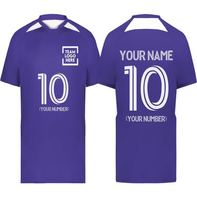 Custom Soccer Jersey with Name Number Team Logo Personalized Soccer Shirts for Youth Purple X-Large