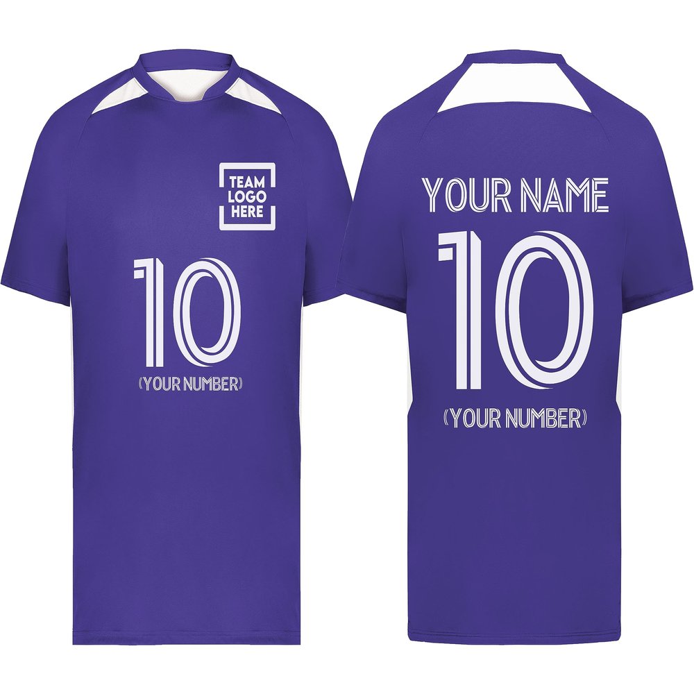Custom Soccer Jersey with Name Number Team Logo Personalized Soccer Shirts for Youth Purple X-Large