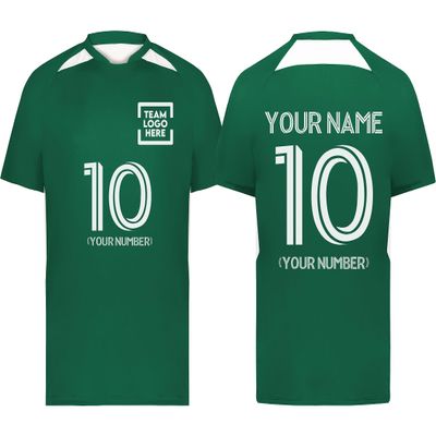 Custom Soccer Jersey with Name Number Team Logo Personalized Soccer Shirts for Youth Dark Green Small