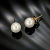 18k Yellow Gold 925 Sterling Silver Freshwater Cultured Stud Pearl Earrings for Women 5mm Pearl studs view 4