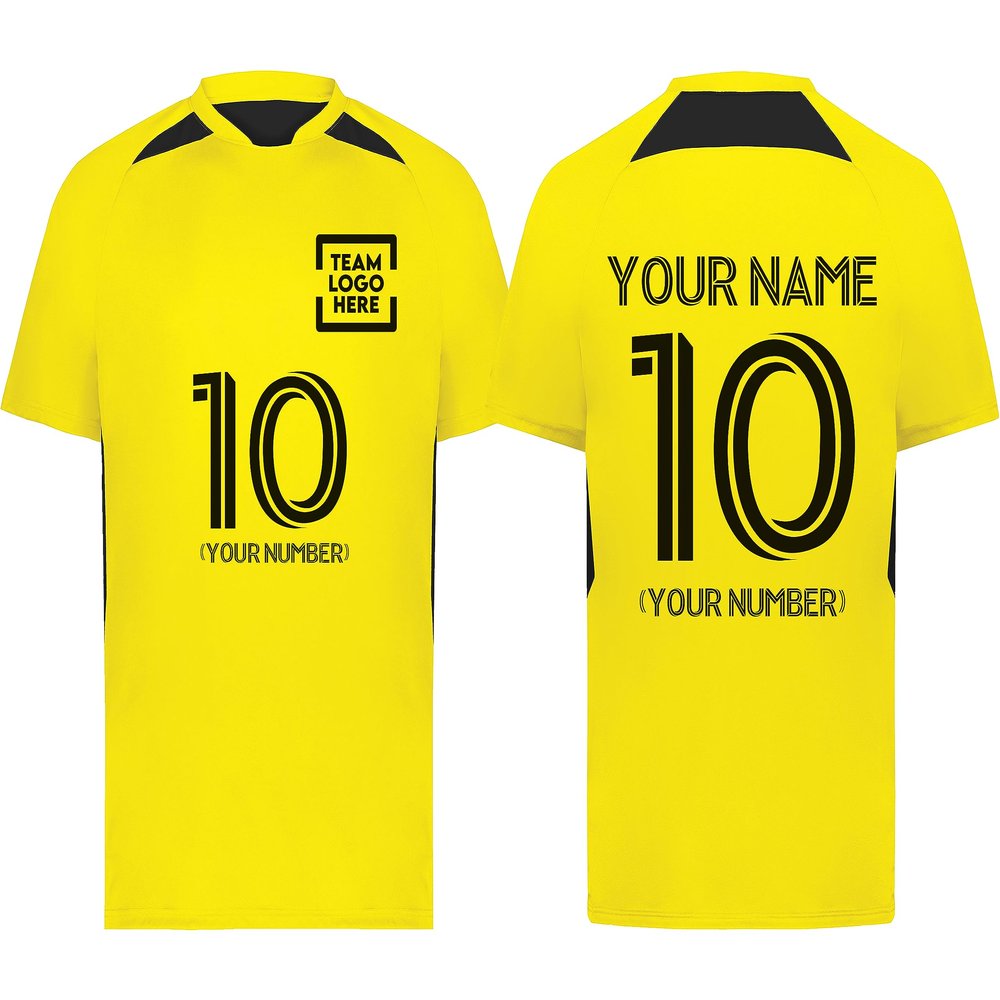 Custom Soccer Jersey with Name Number Team Logo Personalized Soccer Shirts for Youth Yellow X-Large