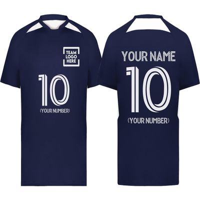 Custom Soccer Jersey with Name Number Team Logo Personalized Soccer Shirts for Youth Navy Large