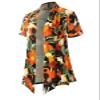 MixMatchy Women's Casual Floral Pattern Lightweight Front Open Front Short Sleeve Cardigan Flower Black/Rust L view 2