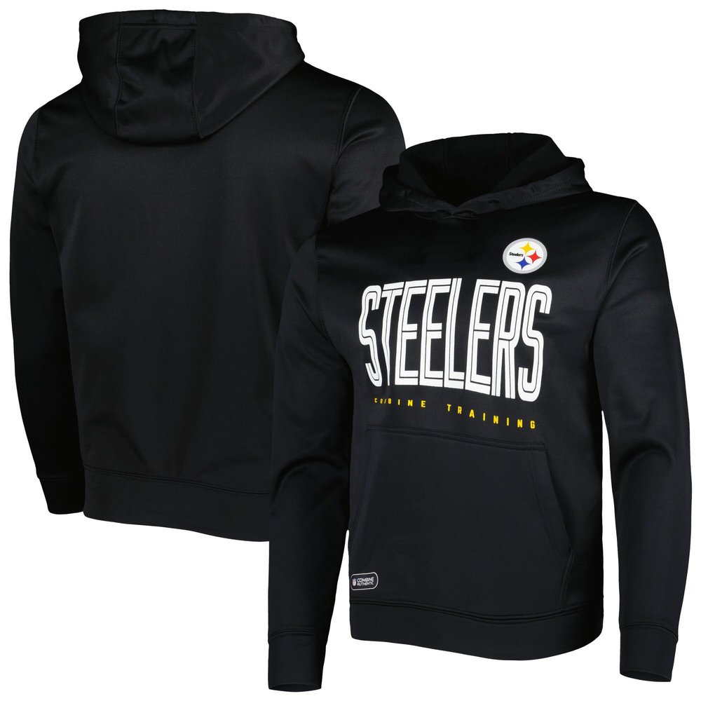 Outerstuff NFL Youth 8-20 Huddle Up Team Color Performance Primary Logo Pullover Hoodie (8, Pittsburgh Steelers)
