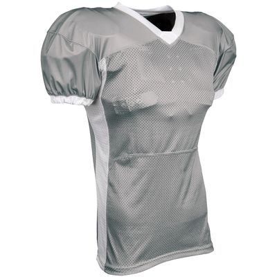 Blitz Football Jersey, Youth Medium, Silver, White