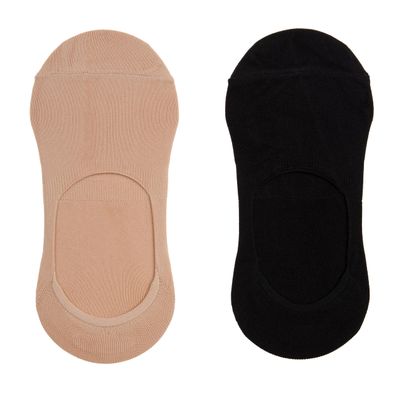 BEARPAW Pawz Women's No Show Liner Socks - 6 Pack Invisible Thin Ultra Low Loafer Hidden Liner Socks for Women, Black/Nude