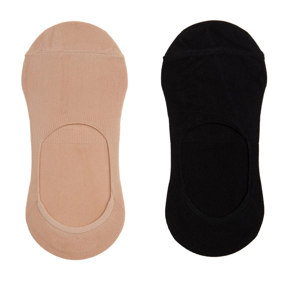 BEARPAW Pawz Women's No Show Liner Socks - 6 Pack Invisible Thin Ultra Low Loafer Hidden Liner Socks for Women, Black/Nude