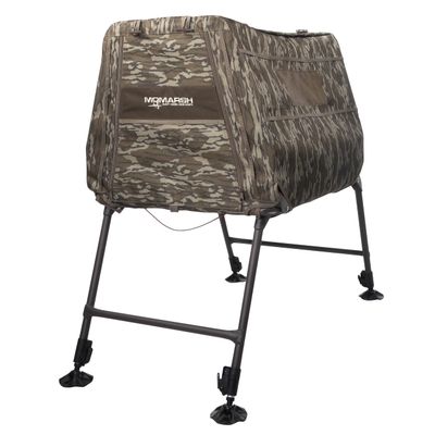 Momarsh Invisi Lab Dog Blind for Waterfowl Hunting | Adjustable Pet Blind for Dry or Wet Land Hunting & Training | Water Resistant Shell with Mesh Draining Bottom | Original Bottomland