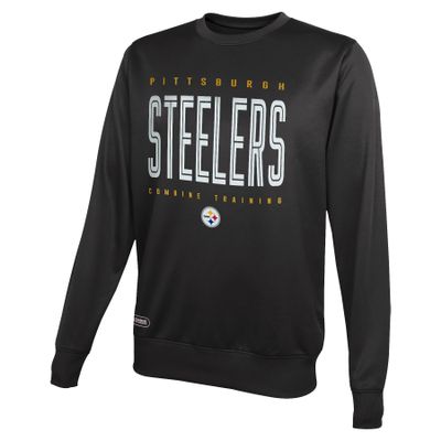 Outerstuff NFL Men's Top Pick Performance Fleece Crew Neck Pullover Sweatshirt, Pittsburgh Steelers, Large