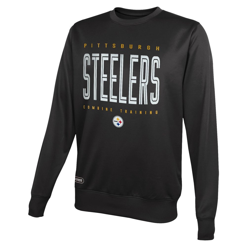 Outerstuff NFL Men's Top Pick Performance Fleece Crew Neck Pullover Sweatshirt, Pittsburgh Steelers, Large