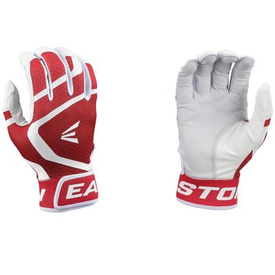 Easton | MAV GT Baseball Batting Gloves | White/Red | Adult Large