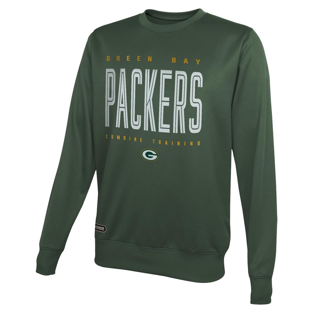 Outerstuff NFL Men's Top Pick Performance Fleece Crew Neck Pullover Sweatshirt, Green Bay Packers, XX-Large