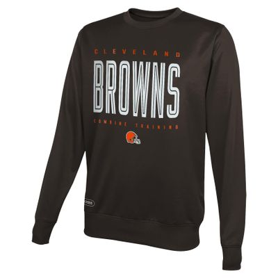Outerstuff NFL Men's Top Pick Performance Fleece Crew Neck Pullover Sweatshirt, Cleveland Browns, Small